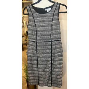 Liz Claiborne Black & White Tweed Sleeveless Dress Size 6